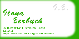 ilona berbuch business card